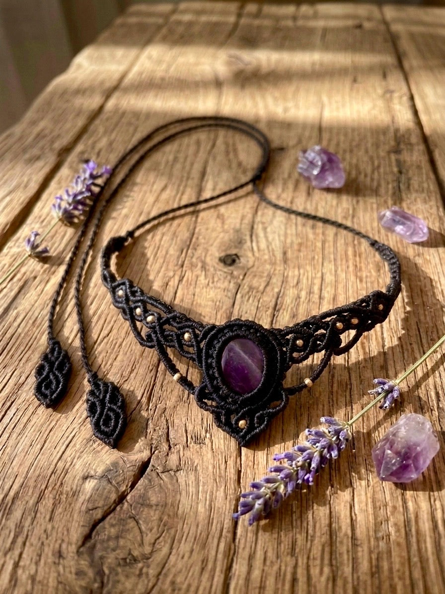 Collana 'Elettra' con pietra Ametista