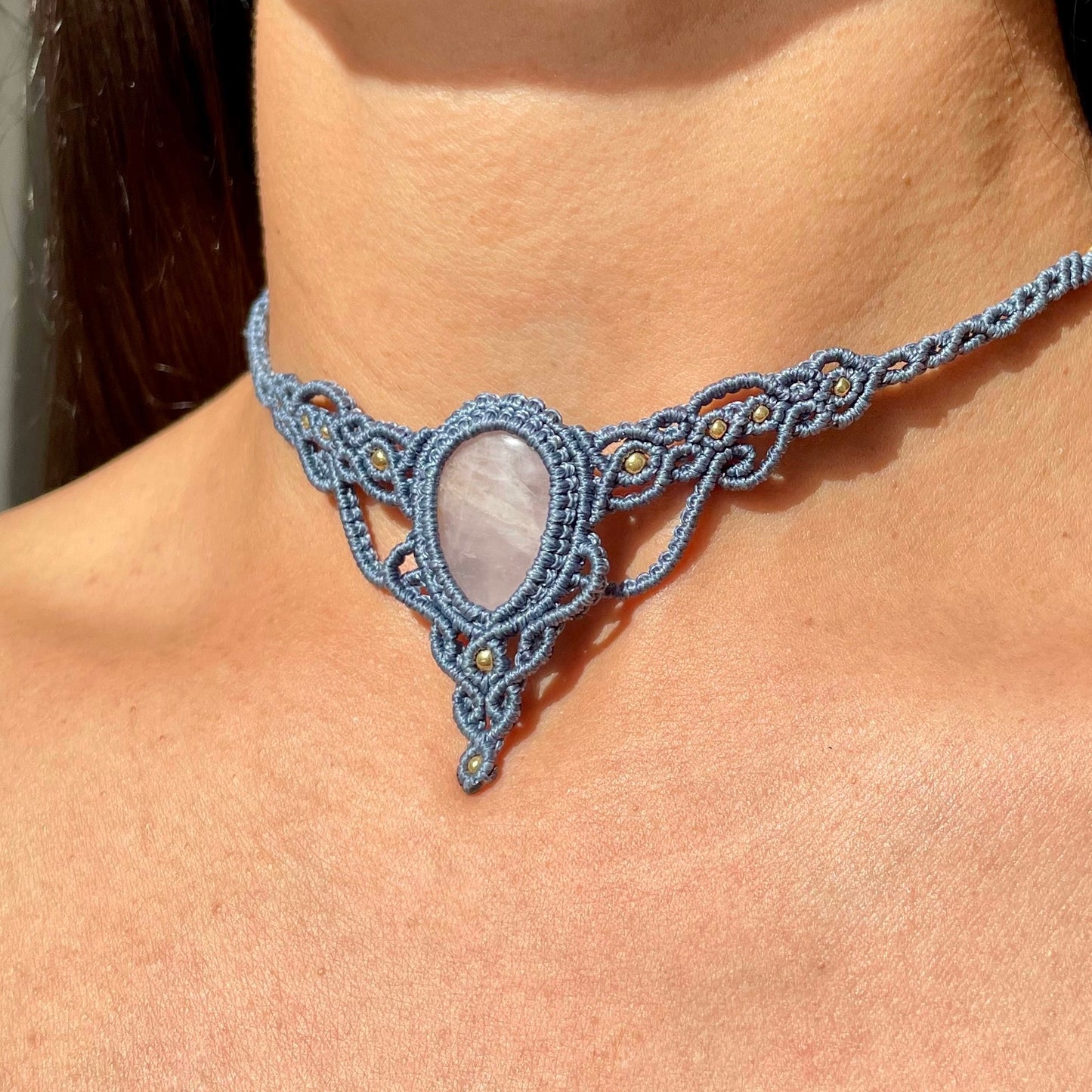 Collana con pietra di ‘Quarzo Rosa’