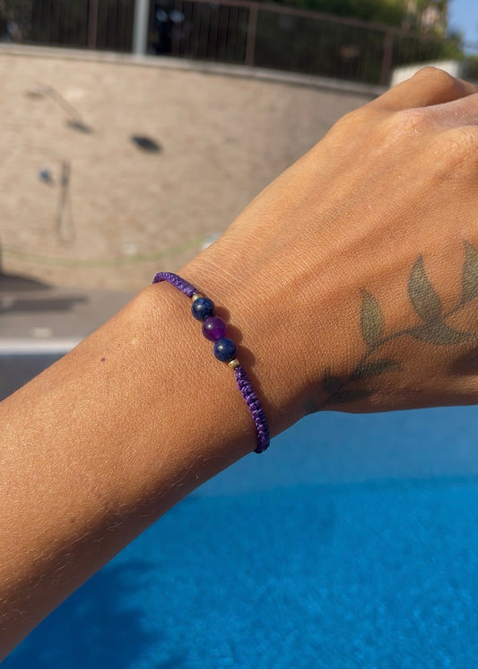 Bracciale lapislazzuli e ametista