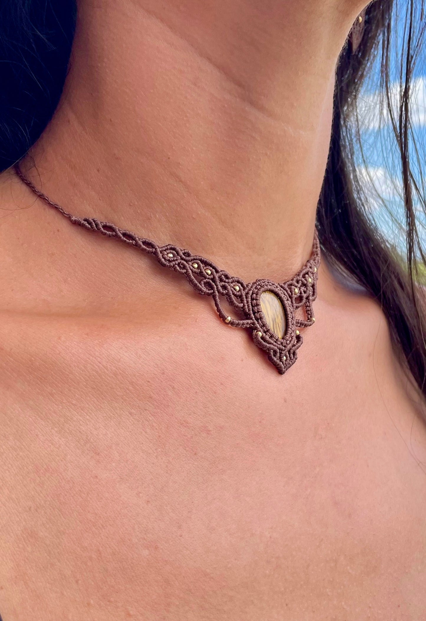 Collana 'Cassiopea' con Occhio di Tigre