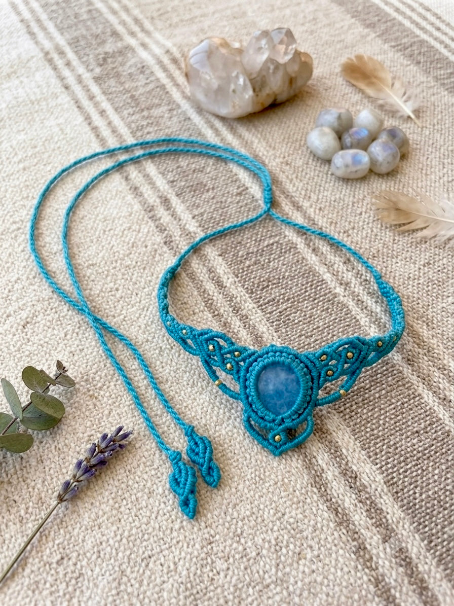 Collana 'Naiade' con pietra Angelite