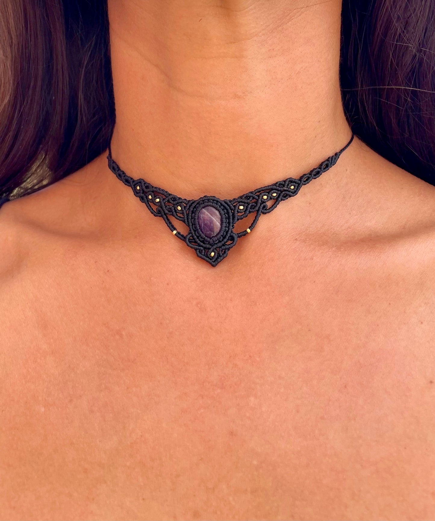 Collana 'Elettra' con pietra Ametista