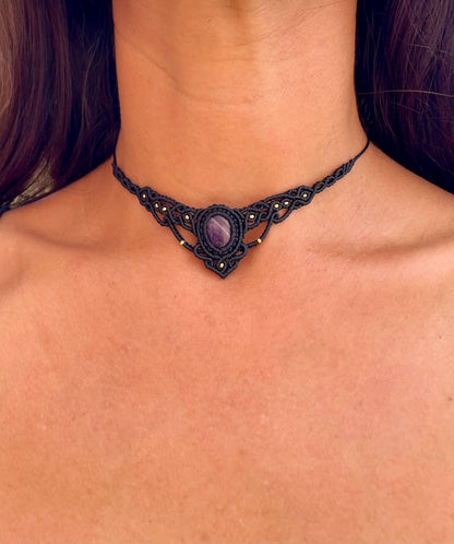 Collana 'Elettra' con pietra Ametista