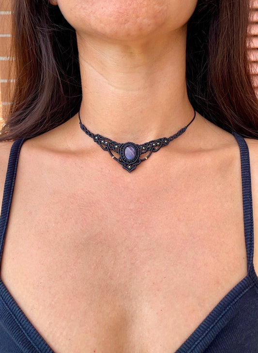 Collana 'Elettra' con pietra Ametista