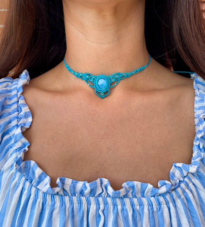 Collana 'Naiade' con pietra Angelite