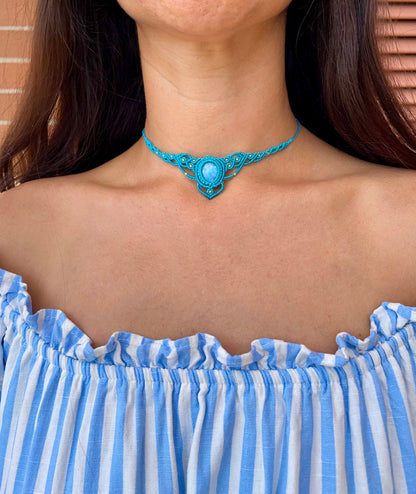 Collana 'Naiade' con pietra Angelite